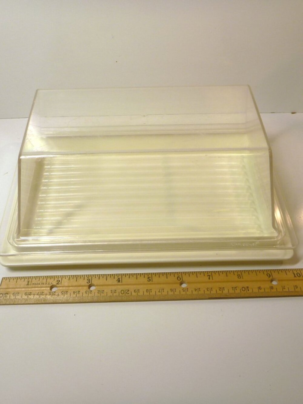 Vintage Tupperware Cheese Keeper Server 1634 1635 Beige Clear